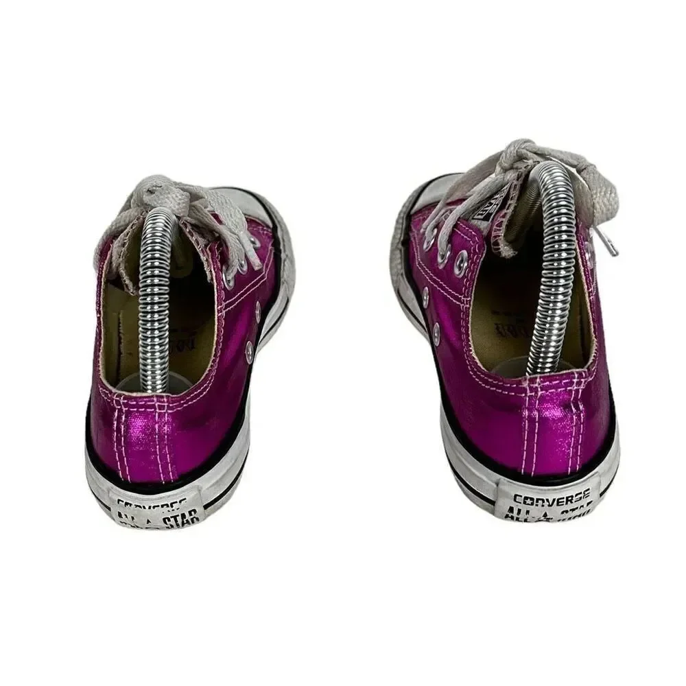 Converse All Star Dark Pink Shiny Sneakers Size 12